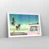Gerahmtes Poster - Weißer Rahmen - Auto Surfbrett Strand Produktbild-Vorschau 8