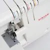 A close-up view of a white Singer sewing machine, focusing on the thread tension dials and the needle area. Produktbild-Vorschau