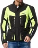Lange Motorradjacke mit Protektoren und auffälligen Neon Produktbild-Vorschau 1