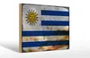 Holzschild Flagge Uruguay 30x20cm Flag of Uruguay Rost Produktbild-Vorschau 1