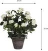 Rosier Artificiel Blanc Réalisme Sans Entretien, Pot Inclus Voir les images du produit 3