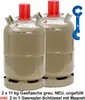 2x Propan-Gasflasche 11 kg grau Neu, leer, inkl.  Produktbild-Vorschau 1