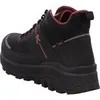A black boot with red accents on a white background. Produktbild-Vorschau