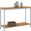 vidaXL Tisch für Outdoor mit Regal Natürlich und Grau 110 x Produktbild-Vorschau 3