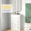 HOMCOM Commode 5 tiroirs commode chambre meuble de Voir les images du produit 3