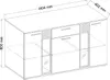 Kommode SALSA Sideboard 140,4 cm mit Schubladen mit 3 Türen Produktbild-Vorschau 2