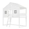 Hausbett, mit Treppe, mit Fallschutz und Gitter, Zwei graue Produktbild-Vorschau 15