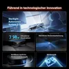 Collage of images showcasing features of a robot vacuum cleaner. Produktbild-Vorschau