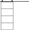 vidaXL Posuvné dvere s kovaním 90x205 cm ESG sklo a hliník Náhľad obrázku produktu 3