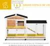 PawHut Clapier bois pour lapins petit enclos animaux villa Voir les images du produit 3