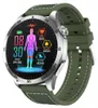 A close-up studio shot of a green smartwatch with a digital display showing health metrics. Produktbild-Vorschau