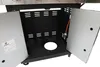 The image shows the open cabinet of a gas grill, revealing the interior space and a gas hose. Anteprima dell’immagine prodotto