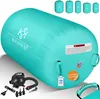 A teal inflatable air roll with accessories and smaller versions of the product shown in the background. Produktbild-Vorschau