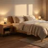 Nachttischlampe E14 Stoffschirm Tischlampe Kabelschalter Produktbild-Vorschau 4