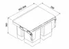 A technical drawing of a waste sorting system with dimensions. Voir les images du produit