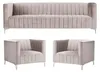 Beige Sofagarnitur Chesterfield Möbel Modern Design Textil Produktbild-Vorschau 1
