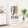 vidaXL Kleiderschrank Hochglanz-Weiß 100x50x200 cm Produktbild-Vorschau 2