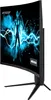 A curved gaming monitor with a dynamic blue lightning graphic on the screen. Produktbild-Vorschau
