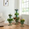 Support à fleurs 'Alphen' 3 pots 110x28cm métal vert Voir les images du produit 8
