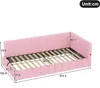 A diagram of a pink daybed with dimensions indicated. Náhled obrázku produktu