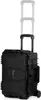 A black rolling transport case with a retractable handle is shown against a white background. Produktbild-Vorschau