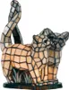 Clayre & Eef Tiffany Tischlampe Katzen 27x18x35 cm Beige Produktbild-Vorschau 1