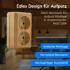 Aufputz Doppelsteckdose Ahorn Holzoptik – 2-fach Produktbild-Vorschau 2