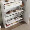 Nowoczesna szafka na buty – 95 x 24 x 107,5 cm, biała – Podgląd zdjęcia produktu 3