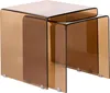 BELIANI Beistelltisch 2er Set Braun Transparent Produktbild-Vorschau 4