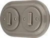 Unterputz Porzellan Retro Schalter, 2-fach, All-in-One, SET Produktbild-Vorschau 1