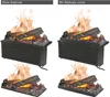 Collage of four images showing two different electric fireplace inserts, each shown from two different angles. Produktbild-Vorschau