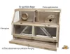 A wooden small animal cage with plexiglass windows and a pull-out tray. Produktbild-Vorschau