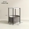 HOMCOM bijzettafel, salontafel met mand van stof, ronde Productafbeelding-voorbeeld 3