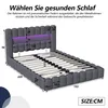 A diagram of a bed with dimensions and text in German. Náhled obrázku produktu