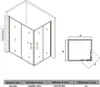Eck Duschkabine 100x80x195cm Doppel Schiebetür Produktbild-Vorschau 10