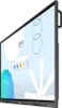 A large interactive display screen, likely a smart board or digital signage, is shown at an angle. Produktbild-Vorschau