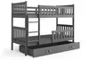 Kinder Etagenbett JAKOB 90x200 cm Grau – Massivholz, Produktbild-Vorschau 1