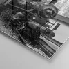 Bilder auf glas - Einteilig - Zug Schwarzweiß Rauch - Produktbild-Vorschau 5