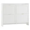 A white shoe cabinet with four doors. Náhled obrázku produktu
