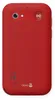 The back of a red Doro Leva L10 mobile phone is shown against a white background. Produktbild-Vorschau