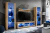 A modern living room with a TV unit and display cabinets illuminated by blue LED lights. Náhled obrázku produktu