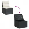 Design 9-tlg. Garten-Sofagarnitur mit Kissen Schwarz Poly Produktbild-Vorschau 8