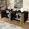 Merax Sideboard in Holzoptik mit 4 Türen und rundem Produktbild-Vorschau 3