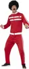 A man wearing an 80s-style tracksuit and afro wig. Anteprima dell’immagine prodotto