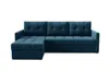 GUTTO Ecksofa mit Schlaffunktion blau IVIO I aus Velour Produktbild-Vorschau 5