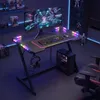 VASAGLE Herní stůl, herní stůl s RGB osvětlením, tvar Z, Náhled obrázku produktu 1