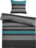 A bedding set including a pillowcase and a duvet cover, both with a striped pattern. Produktbild-Vorschau
