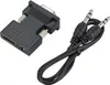 A product shot of an HDMI to VGA adapter with an audio cable. Voir les images du produit