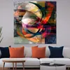 Abstrakt überlagerte bunte Kreise Leinwandbild Wandbild Produktbild-Vorschau 3