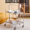 Edelstahl Servierwagen 2 Ebenen 68×40×80 cm – Rollwagen Produktbild-Vorschau 12